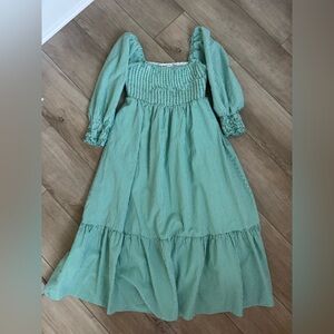 English Factory Green Gingham Midi Dress